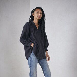 Esby Liza Linen Shirt in Black